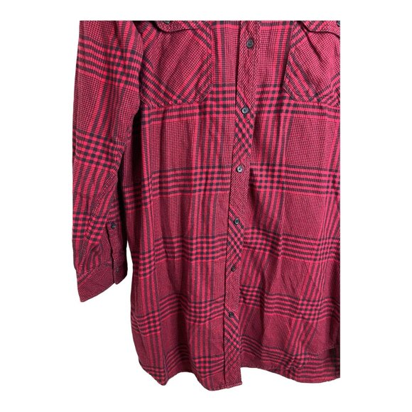Ariztia Wilfred Free red flannel shirt dress button front large - Picture 4 of 10